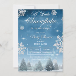 Eine kleine Schneeflocke ist auf dem Weg Baby Show Einladung