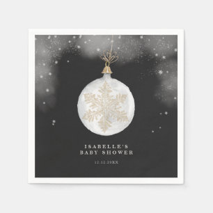 Eine kleine Schneeflocke Winternachtsdusche Serviette