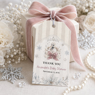 Eine kleine Schwan-Winterprinzessin-Baby-Party Geschenkanhänger