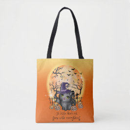 EINE KLEINE SCHWARZE KATZE GEHT MIT ALLEM, WAS HAL TASCHE
