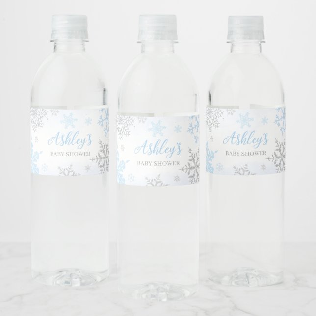 Eine kleine Snowflake Blue Baby Dusche (Flaschen)