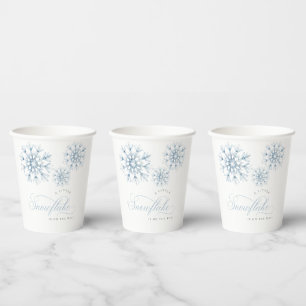 Eine kleine Snowflake Blue Baby Dusche Pappbecher