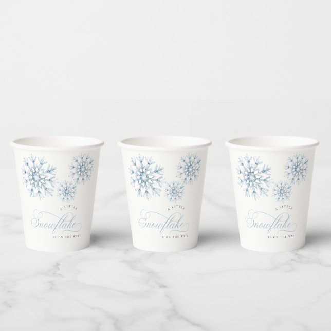 Eine kleine Snowflake Blue Baby Dusche Pappbecher (Multi)