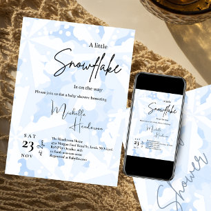 Eine kleine Snowflake Blue Winter Baby Dusche Einladung