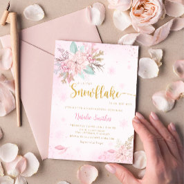 Eine kleine Snowflake Boho Winter Baby Dusche Einladung