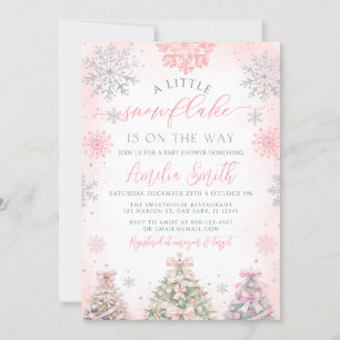 Eine kleine Snowflake Girl Winter Baby Dusche Einladung