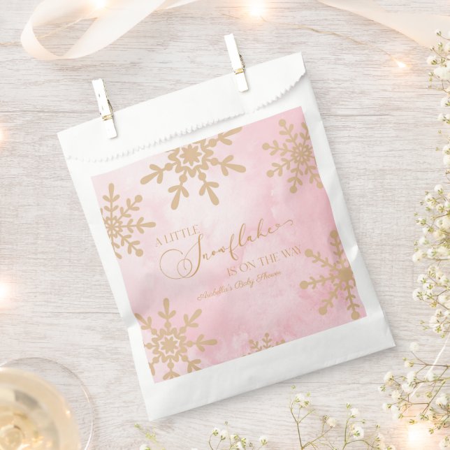 Eine kleine Snowflake Winter Wonderland Baby Dusch Geschenktütchen (Ausgeschnitten)