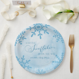 Eine kleine Snowflake Winter Wonderland Baby Dusch Pappteller