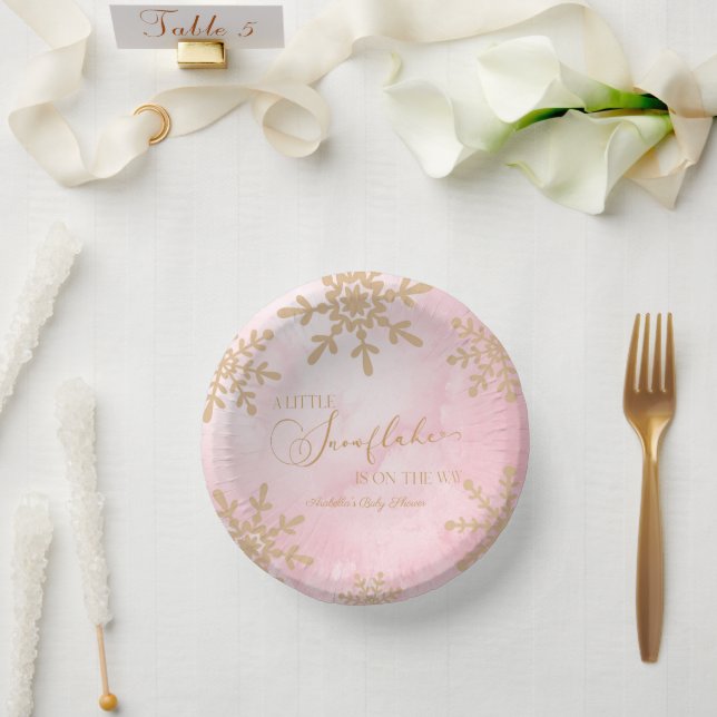 Eine kleine Snowflake Winter Wonderland Baby Dusch Pappteller (Hochzeit)