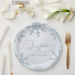 Eine kleine Snowflake Winter Wonderland Baby Dusch Pappteller