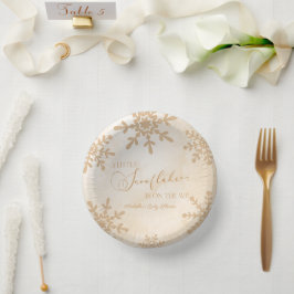 Eine kleine Snowflake Winter Wonderland Baby Dusch Pappteller