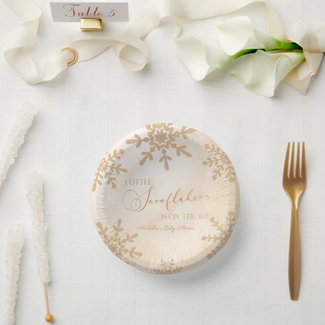 Eine kleine Snowflake Winter Wonderland Baby Dusch Pappteller (Hochzeit)