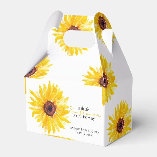 Eine kleine Sonnenblume befindet sich auf der "Way Geschenkschachtel (Vorderseite)