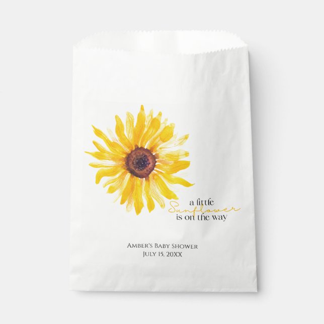 Eine kleine Sonnenblume befindet sich auf der "Way Geschenktütchen (Vorderseite)