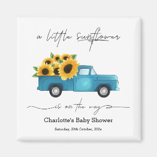 Eine kleine Sonnenblume ist auf dem Weg Baby Showe Magnet