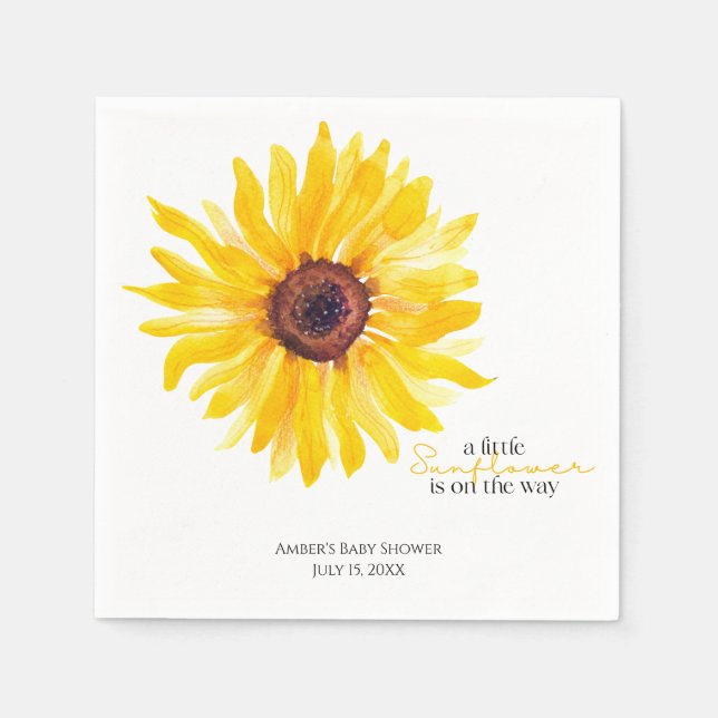 Eine kleine Sonnenblume ist auf dem Weg Dusche Nap Serviette (Vorderseite)