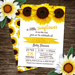 Eine kleine Sonnenblume ist unterwegs! Babyparty Einladung