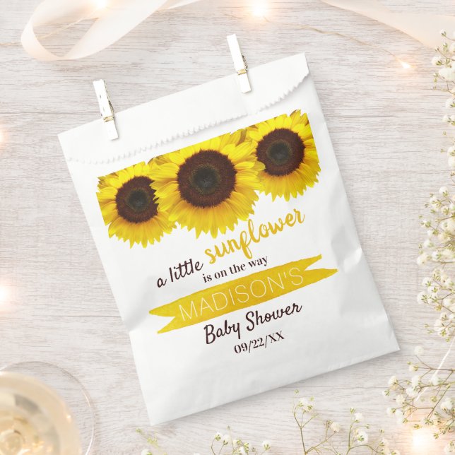 Eine kleine Sonnenblume ist unterwegs! Babyparty Geschenktütchen (Ausgeschnitten)