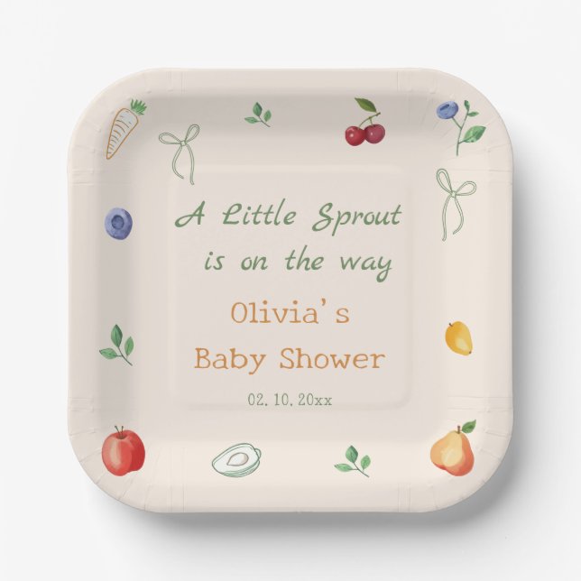 Eine kleine Spross-Baby-Party Pappteller (Vorderseite)