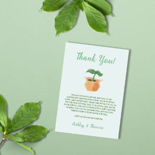 Eine kleine Sprout-Garten-Pflanze-Neutral-Babydusc Dankeskarte