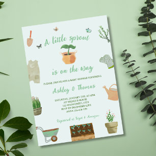 Eine kleine Sprout-Garten-Pflanze-Neutral-Babydusc Einladung