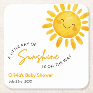 Eine kleine Strahlung Sonnenschein Baby Shower Rechteckiger Pappuntersetzer