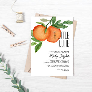 Eine kleine Süsse Aquarell Citrus Babydusche Einladung
