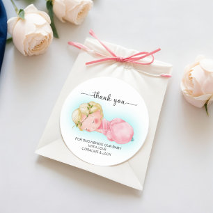 Eine kleine, süße Babydusche Runder Aufkleber