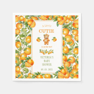 Eine kleine Süsse Bear Orange Babydusche Serviette
