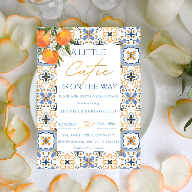 Eine kleine Süsse befindet sich auf dem Weg zur Ba Einladung (A Little Cutie Is On The Way Baby Shower Invitation)