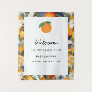 Eine kleine Süsse befindet sich auf der Way Citrus Wandteppich