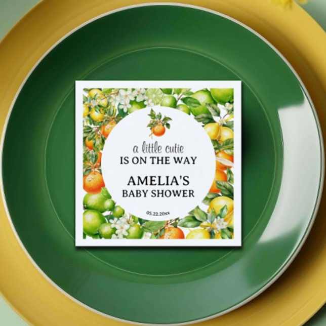 Eine kleine Süsse Citrus Greenery Baby Dusche Napk Serviette (Von Creator hochgeladen)