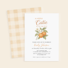 Eine kleine Süsse Citrus Orange Babydusche Einladung