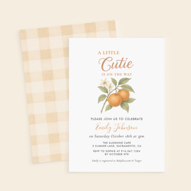 Eine kleine Süsse Citrus Orange Babydusche Einladung (Von Creator hochgeladen)