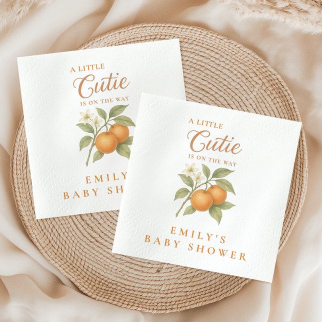 Eine kleine Süsse Citrus Orange Babydusche Serviette (Von Creator hochgeladen)