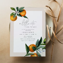 Eine kleine Süsse Citrus Orange Fruit Baby Dusche 