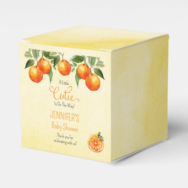 Eine kleine Süsse Citrus Watercolor Babydusche Geschenkschachtel (Vorderseite)
