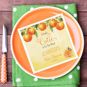 Eine kleine Süsse Citrus Watercolor Babydusche Serviette