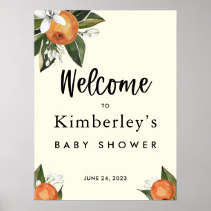 Eine kleine Süsse Clementine BABY SHOWER Begrüßung Poster
