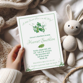 Eine kleine süße Erbse ist unterwegs! Babyparty Einladung