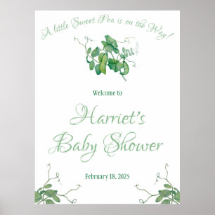 Eine kleine süße Erbse ist unterwegs! Babyparty Poster