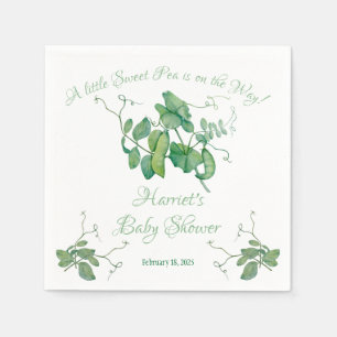 Eine kleine süße Erbse ist unterwegs! Babyparty Serviette
