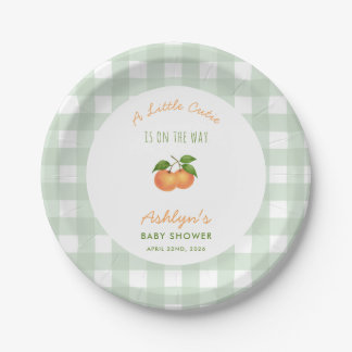 Eine kleine süße grüne Babyparty-Papierplatten Pappteller