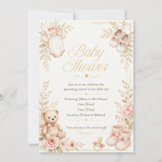 Eine kleine Süße ist auf dem Weg - Babyparty Einladung