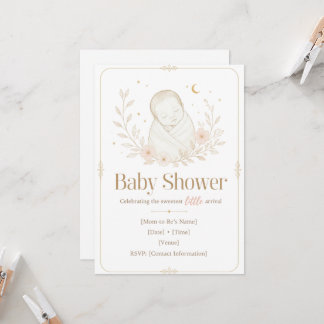 Eine kleine Süße ist auf dem Weg - Babyparty Einladung