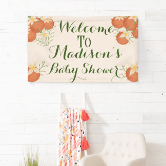 Eine kleine Süsse ist unterwegs orange, rot. Banner