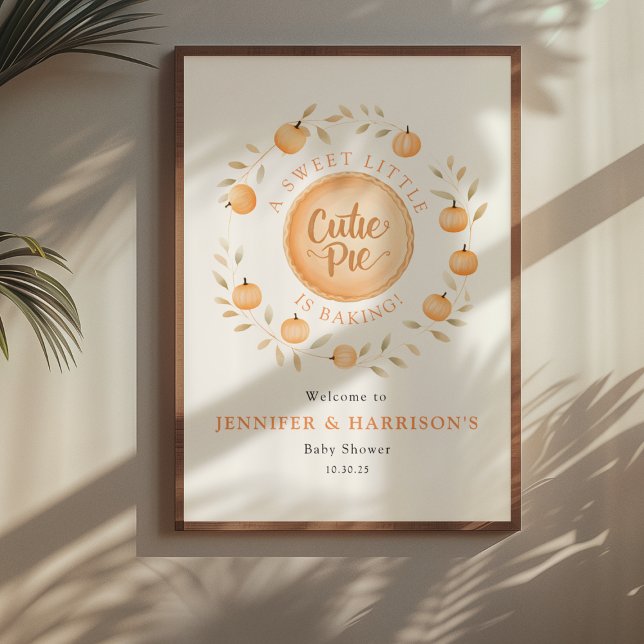 Eine kleine Süsse Kuchen backt | Babyparty Poster (Von Creator hochgeladen)