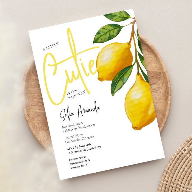 Eine kleine Süsse Lemon Citrus Baby Dusche Einladung (Von Creator hochgeladen)