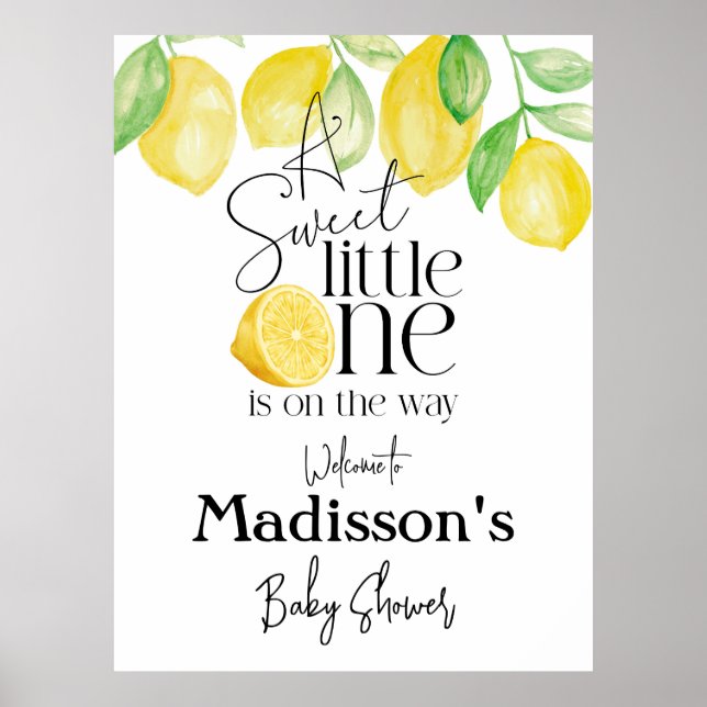 Eine kleine süße, Lemon-Thema, Baby-Dusche Poster (Vorne)