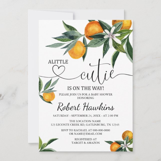 Eine kleine Süsse mit Kinderdusche Einladung (Vorderseite)